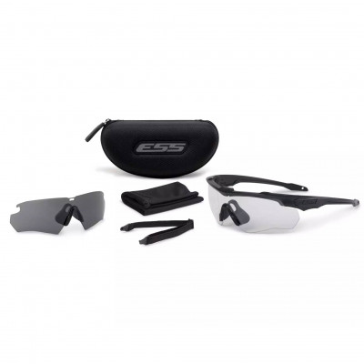 Окуляри захисні балістичні ESS® Crossblade Black - 2 лінзи Clear, Smoke Gray