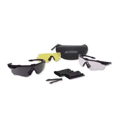 Окуляри захисні балістичні ESS® Crossblade Black - 3 лінзи Clear, Smoke Gray, Hi-Def Yellow Окуляри захисні балістичні ESS® Crossblade Black - 3 лінзи Clear, Smoke Gray, Hi-Def Yellow